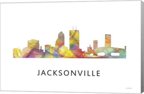 Framed Jacksonville Florida Skyline Print