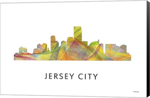 Framed Jersey City New Jersey Skyline Print