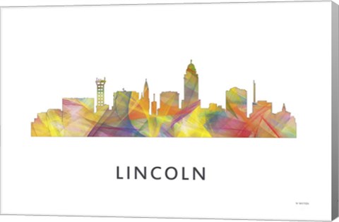 Framed Lincoln Nebraska  Skyline Print