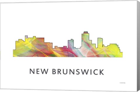 Framed New Brunswick New Jersey Skyline Wb1 Print