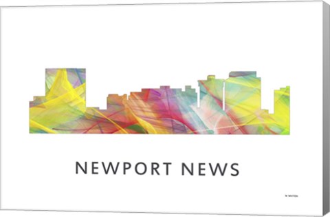 Framed Newport News Virginia Skyline Print