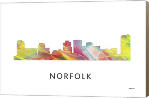 Framed Norfolk Virginia Skyline Print