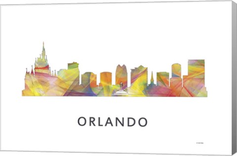 Framed Orlando Florida Skyline Print