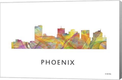 Framed Phoenix Arizona Skyline Print