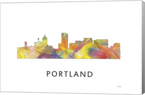 Framed Portland Oregan Skyline Print
