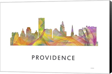 Framed Providence Rhode Island Skyline Print