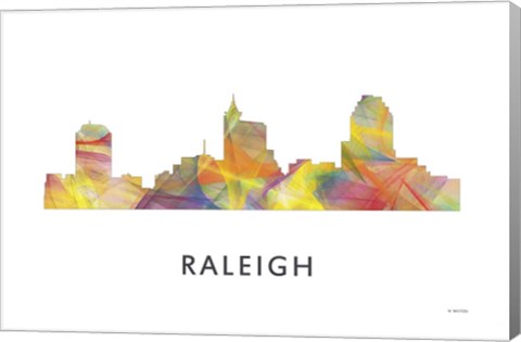 Framed Raleigh North Carolina Skyline Print