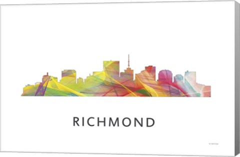 Framed Richmond Virginia Skyline Print