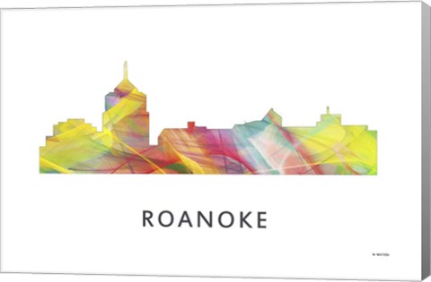 Framed Roanoke Virginia Skyline Print