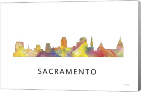 Framed Sacramento California Skyline Print