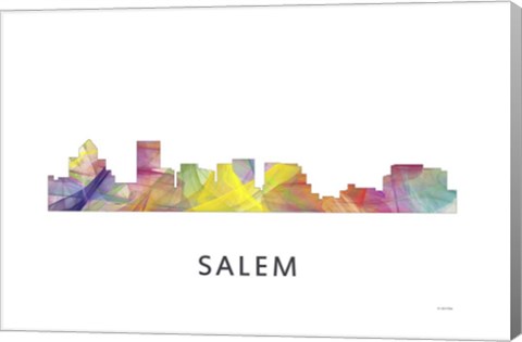 Framed Salem Oregon Skyline Print