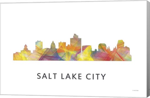 Framed Salt Lake City Utah Skyline Print