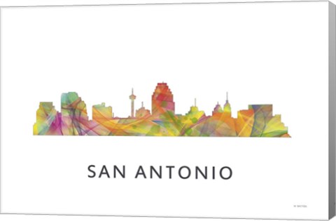 Framed San Antonio Texas Skyline Print