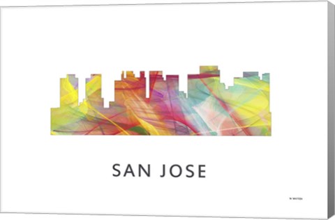 Framed San Jose California Skyline Print