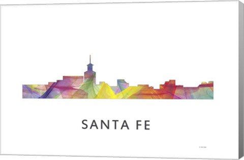 Framed Santa Fe New Mexico Skyline Print