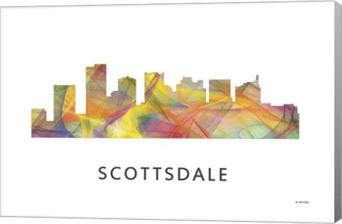 Framed Scottsdale Arizona Skyline Print