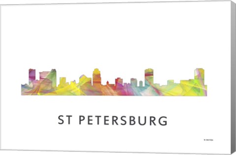 Framed St Petersburg Florida Skyline Print