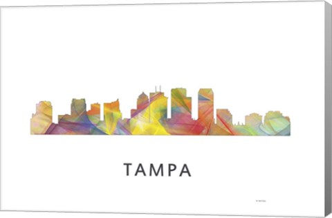 Framed Tampa Florida Skyline Print