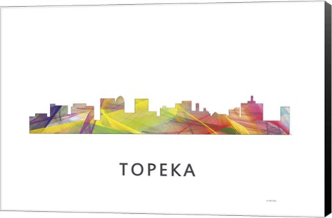 Framed Topeka Kansas Skyline Print