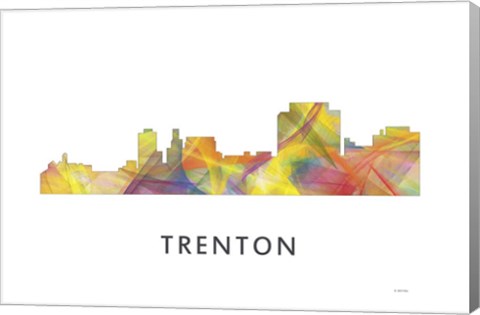 Framed Trenton New Jersey Skyline Print