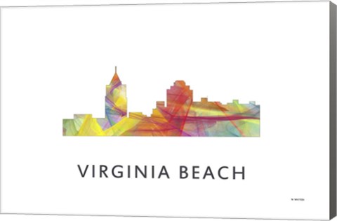 Framed Virginia Beach Virginia Skyline Print