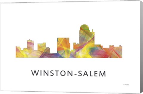 Framed Winston-Salem North Carolina Skyline Print