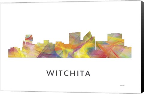 Framed Witchita Kansas  Skyline Print