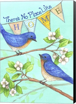Framed Home Blue Birds Print