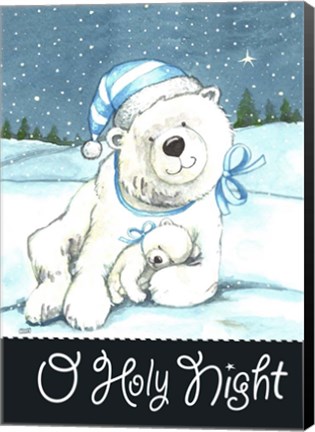 Framed Polar Bear Holy Night Print