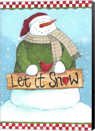 Framed Let It Snow Checked Border Print