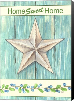 Framed Blue Star Sweet Home Print