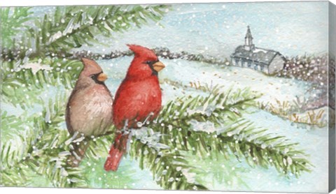 Framed Cardinal Winter Print