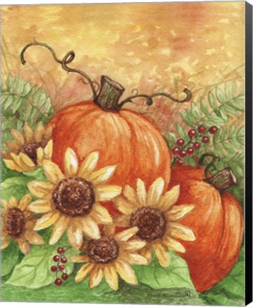 Framed Sunflowers Autumn Print
