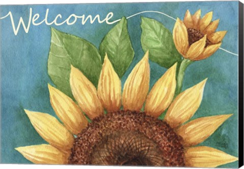 Framed Big Sunflower Welcome Print