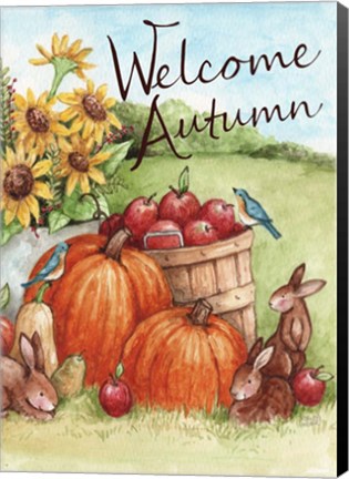 Framed Welcome Autumn Pumpkin Print