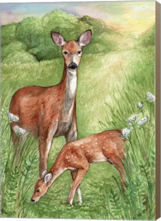Framed New Mother and Fawn Print