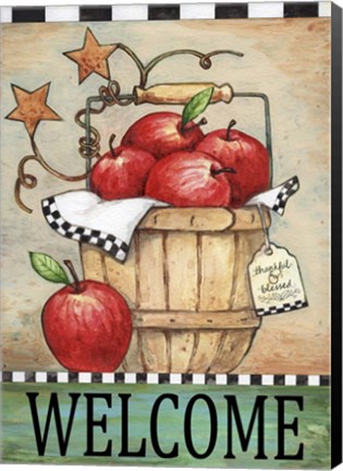 Framed Welcome Apple Basket Print