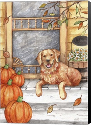 Framed Autumn Golden Welcome Print