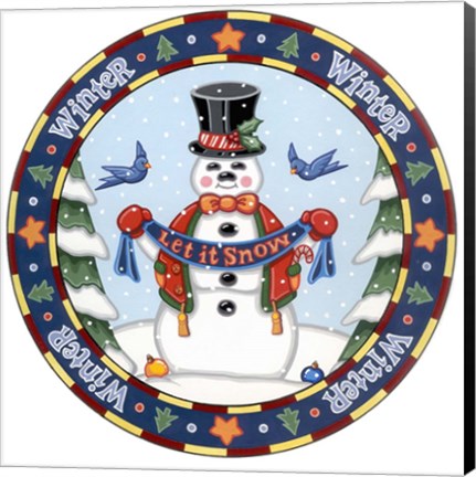 Framed Apple Snowman Print