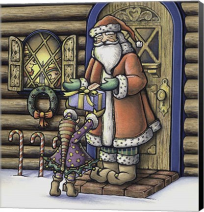 Framed Apple Santa Print