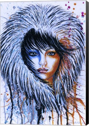 Framed Fire and Ice Girl Portrait Print