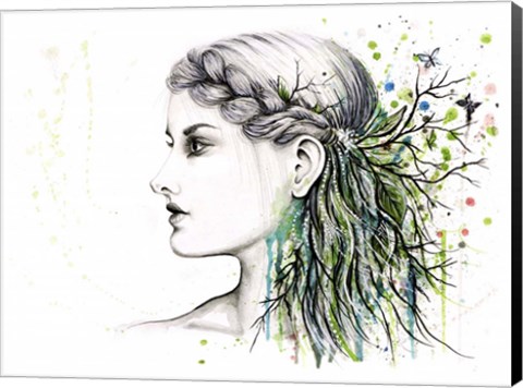 Framed Forest Lover Girl Portrait Print