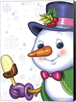 Framed Snowman and Ice-cream Print