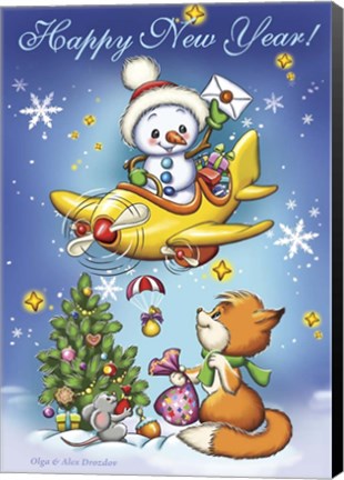 Framed New Year?s Air Mail Print