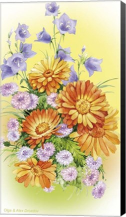 Framed Hand Bells and Calendula Print