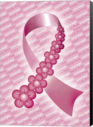 Framed Pink Courage I Print