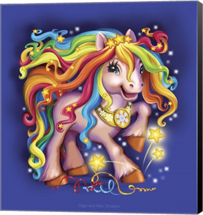 Framed Pony Rainbow Print