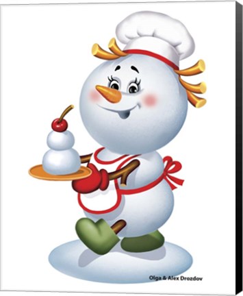 Framed Snowman Cook Print
