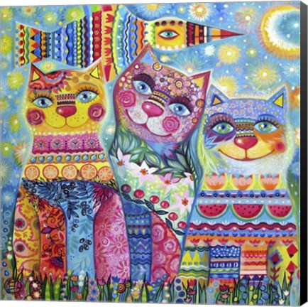 Framed Deco Cats Print