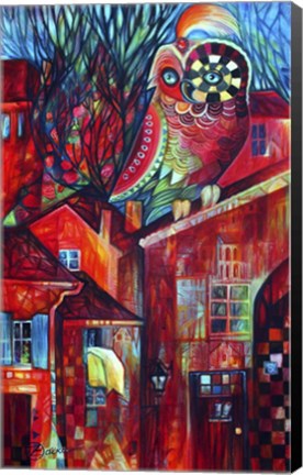 Framed Red Town Print